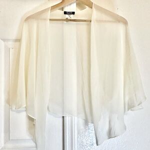 Chiffon Cover Up Bolero With Cascade Color Yellow Size S/M Party Jacket Wedding